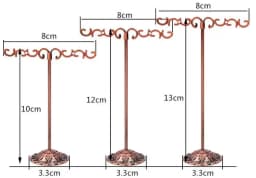 3Pcs/Lot Jewelry Display Metal Earring Holder Display White/Brown/Black/Silver Crystal Jewelry Earring Display Stand