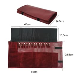Red PU Necklace Jewelry Storage Travel Roll Bag 16Pcs Beads Chain Organizer Display Pouch Bracelet Packaging Gift Roll Bag