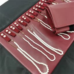 Red PU Necklace Jewelry Storage Travel Roll Bag 16Pcs Beads Chain Organizer Display Pouch Bracelet Packaging Gift Roll Bag