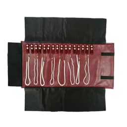 Red PU Necklace Jewelry Storage Travel Roll Bag 16Pcs Beads Chain Organizer Display Pouch Bracelet Packaging Gift Roll Bag