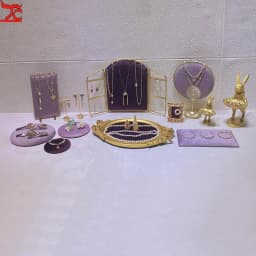 Fashion Purple Velvet Series Jewelry Display Props Window Ring Necklace Display Stand Earrings Bracelet Stand
