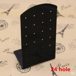 48 Holes Jewelry Organizer Stand Black Plastic Earring Holder Pesentoir Fashion Dangle Earrings Display For Women Rack Etagere