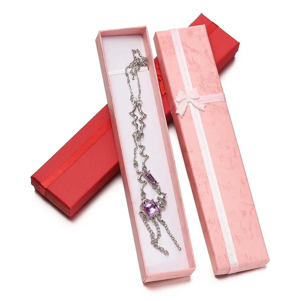 1Pcs High Quality Jewelry Gift Box Square/Rectangle Case for Ring Necklace Earring Bracelet Packaging Display