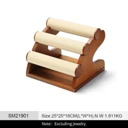 Oirlv 3 Layer Wooden Watch Stand Jewelry Organizer Jewelry Display Rack Large Capacity Watch Display Props Bracelet Jewelry Rack
