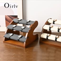 Oirlv 3 Layer Wooden Watch Stand Jewelry Organizer Jewelry Display Rack Large Capacity Watch Display Props Bracelet Jewelry Rack