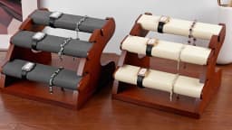 Oirlv 3 Layer Wooden Watch Stand Jewelry Organizer Jewelry Display Rack Large Capacity Watch Display Props Bracelet Jewelry Rack