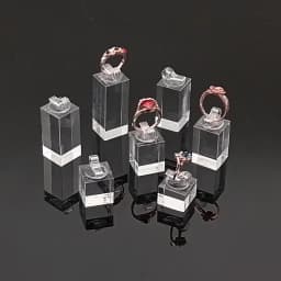 7Pcs Different Height Acrylic Round/Square Finger Ring Jewelry Display Stand Holder Photography Props Showcase Organizer Rack