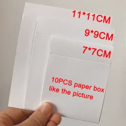 10pcs/lot Coated Paper Jewelry Packaging Black White 9*9 Cm Gift Boxes Outer Package Fit 3D Floating PE Film Display Case Box