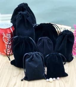 20pcs Black Velvet Jewelry Gift Bags 7x9 9x12 10x16 13x18 15x20cm Drawstring Wedding Christmas Gift Bags Jewelry Packaging Bags