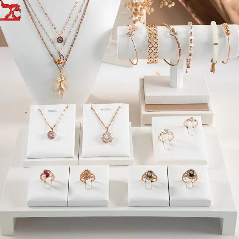 Pure WhiteJewelry Exhibitor Props Bracelet Earring Frame Wiredrawing Table Jewelry Tray Necklace Earring Ring Jewelry Display