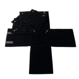 Exhibitor Set Jewelry Storage Bag Pearl Necklace Holder Black Velvet Pouch Square 5 Layers Fine Jewelry Travel Roll Bag for Ring