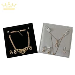 Exhibitor Set Jewelry Storage Bag Pearl Necklace Holder Black Velvet Pouch Square 5 Layers Fine Jewelry Travel Roll Bag for Ring