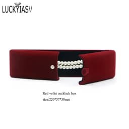 Wholesale Velvet Jewelry Box Double Open Ring Pendant Earrings Necklace Box Valentine's Day Surprise Gift Box Organizer Case