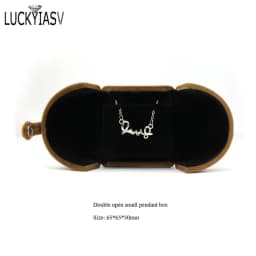 Wholesale Velvet Jewelry Box Double Open Ring Pendant Earrings Necklace Box Valentine's Day Surprise Gift Box Organizer Case