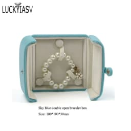 Wholesale Velvet Jewelry Box Double Open Ring Pendant Earrings Necklace Box Valentine's Day Surprise Gift Box Organizer Case