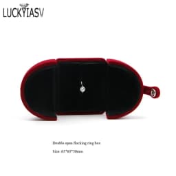 Wholesale Velvet Jewelry Box Double Open Ring Pendant Earrings Necklace Box Valentine's Day Surprise Gift Box Organizer Case