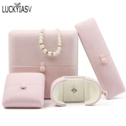 Wholesale Velvet Jewelry Box Double Open Ring Pendant Earrings Necklace Box Valentine's Day Surprise Gift Box Organizer Case