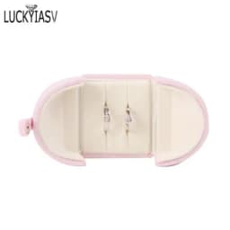 Wholesale Velvet Jewelry Box Double Open Ring Pendant Earrings Necklace Box Valentine's Day Surprise Gift Box Organizer Case
