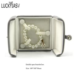 Wholesale Velvet Jewelry Box Double Open Ring Pendant Earrings Necklace Box Valentine's Day Surprise Gift Box Organizer Case