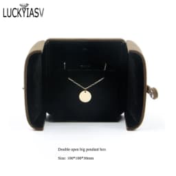 Wholesale Velvet Jewelry Box Double Open Ring Pendant Earrings Necklace Box Valentine's Day Surprise Gift Box Organizer Case