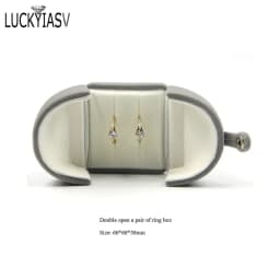 Wholesale Velvet Jewelry Box Double Open Ring Pendant Earrings Necklace Box Valentine's Day Surprise Gift Box Organizer Case