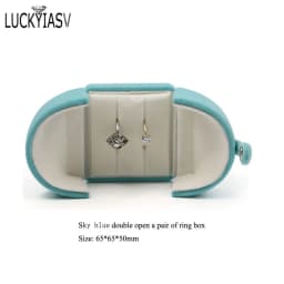 Wholesale Velvet Jewelry Box Double Open Ring Pendant Earrings Necklace Box Valentine's Day Surprise Gift Box Organizer Case