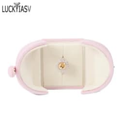 Wholesale Velvet Jewelry Box Double Open Ring Pendant Earrings Necklace Box Valentine's Day Surprise Gift Box Organizer Case