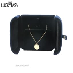 Wholesale Velvet Jewelry Box Double Open Ring Pendant Earrings Necklace Box Valentine's Day Surprise Gift Box Organizer Case