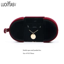 Wholesale Velvet Jewelry Box Double Open Ring Pendant Earrings Necklace Box Valentine's Day Surprise Gift Box Organizer Case