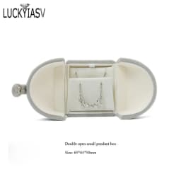 Wholesale Velvet Jewelry Box Double Open Ring Pendant Earrings Necklace Box Valentine's Day Surprise Gift Box Organizer Case