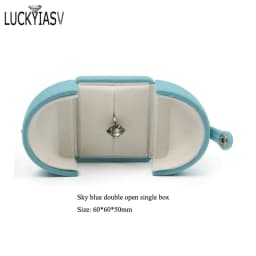 Wholesale Velvet Jewelry Box Double Open Ring Pendant Earrings Necklace Box Valentine's Day Surprise Gift Box Organizer Case
