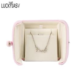 Wholesale Velvet Jewelry Box Double Open Ring Pendant Earrings Necklace Box Valentine's Day Surprise Gift Box Organizer Case