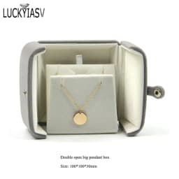 Wholesale Velvet Jewelry Box Double Open Ring Pendant Earrings Necklace Box Valentine's Day Surprise Gift Box Organizer Case