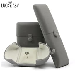 Wholesale Velvet Jewelry Box Double Open Ring Pendant Earrings Necklace Box Valentine's Day Surprise Gift Box Organizer Case