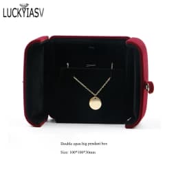 Wholesale Velvet Jewelry Box Double Open Ring Pendant Earrings Necklace Box Valentine's Day Surprise Gift Box Organizer Case