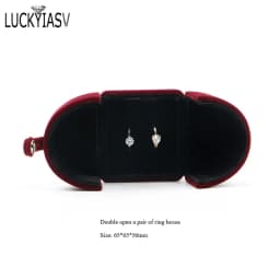 Wholesale Velvet Jewelry Box Double Open Ring Pendant Earrings Necklace Box Valentine's Day Surprise Gift Box Organizer Case