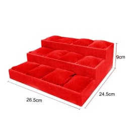 Velvet 3 Tier Bracelet Jewelry Display Tray 9 Grid With Pillow Bangle Necklace Storage Tray Watch Jewelry Organizer Stand Holder
