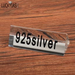 Clear Acrylic 925 Silver Signage Counter Display Tag Card Jewelry Store Accessories Necessity Lable