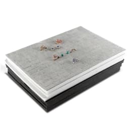 Black/Grey Velvet Jewelry Display Sponge Mat Tray DIY Insert Inner Ring Earrings Stud Storage Organizer Counter Jewelry Display
