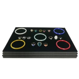 Black/Grey Velvet Jewelry Display Sponge Mat Tray DIY Insert Inner Ring Earrings Stud Storage Organizer Counter Jewelry Display