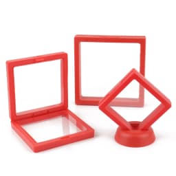 Colorful PE Film Jewelry Storage Box 3D Free Stand Suspension Floating Case Frame Ring Earrings Necklace Accessories Box Display