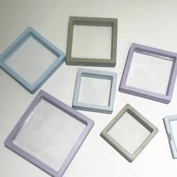 Colorful PE Film Jewelry Storage Box 3D Free Stand Suspension Floating Case Frame Ring Earrings Necklace Accessories Box Display