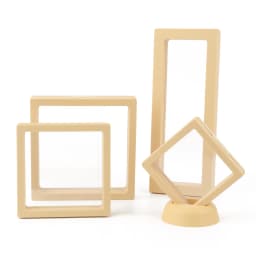 Colorful PE Film Jewelry Storage Box 3D Free Stand Suspension Floating Case Frame Ring Earrings Necklace Accessories Box Display