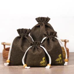 50Pcs/Lot 8x10 10x14 12x15cm Style Lotus Linen Jute Fabric Gift Bags Burlap Drawstring Storage Pouch Cotton Linen Packaging Bags