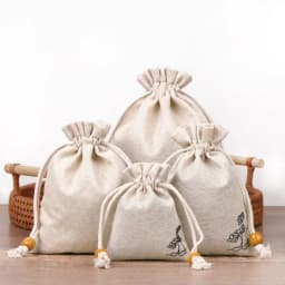 50Pcs/Lot 8x10 10x14 12x15cm Style Lotus Linen Jute Fabric Gift Bags Burlap Drawstring Storage Pouch Cotton Linen Packaging Bags