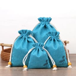 50Pcs/Lot 8x10 10x14 12x15cm Style Lotus Linen Jute Fabric Gift Bags Burlap Drawstring Storage Pouch Cotton Linen Packaging Bags