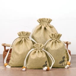 50Pcs/Lot 8x10 10x14 12x15cm Style Lotus Linen Jute Fabric Gift Bags Burlap Drawstring Storage Pouch Cotton Linen Packaging Bags