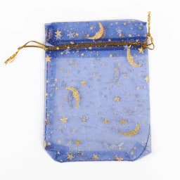 50pcs/lot Moon Star Organza Bags 7x9mm 9x12mm 11x16mm 13x18mm Small Christmas Drawstring Gift Bag Charm Jewelry Package Pouches