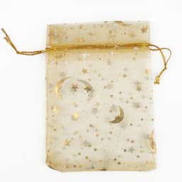 50pcs/lot Moon Star Organza Bags 7x9mm 9x12mm 11x16mm 13x18mm Small Christmas Drawstring Gift Bag Charm Jewelry Package Pouches