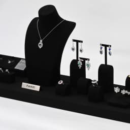 Oirlv Black Jewelry Display Set Shop Cabinet Display Props for Necklace Bust Watch Holder Ring Earrings Bangle Decoration Rack